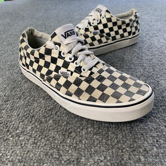 Vans Doheny Checkerboard Shoes Black White Low Top Skater Surfer Mens Size 8 US - Picture 1 of 12